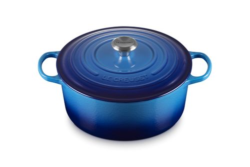 KIT LE CREUSET PANELA 28CM E 24CM SIGNATURE EM FERRO ESMALTADO AZURE BLUE