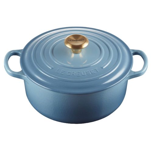 PANELA REDONDA LE CREUSET 28CM SIGNATURE FERRO ESMALTADO AZUL CHAMBRAY 21177284344441