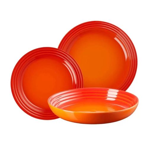 KIT LE CREUSET 18 PEÇAS PRATOS RASOS 27 E 22CM + PRATOS FUNDOS 22CM