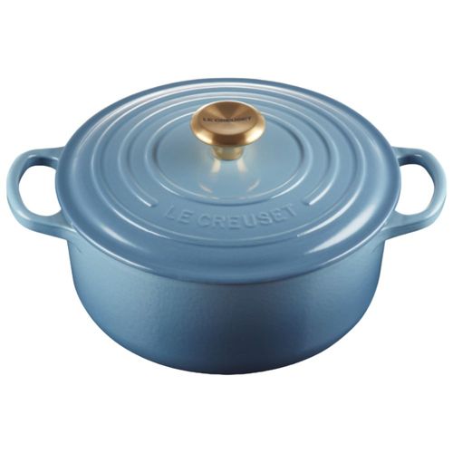 PANELA REDONDA LE CREUSET 20CM SIGNATURE FERRO ESMALTADO AZUL CHAMBRAY 21177204344441