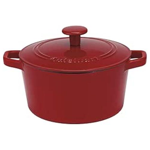 CAÇAROLA CUISINART 3 LITROS COM TAMPA EM FERRO FUNDIDO VERMELHO CI630-20CR