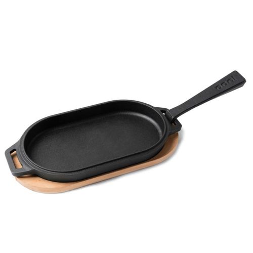 CHAPA OONI LISA SIZZLER DE FERRO FUNDIDO COM APOIO DE MADEIRA UU-P08C00