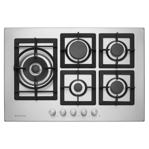 COOKTOP A GÁS QUADRATTO ELETTROMEC 5B 75CM BIVOLT CKG-5Q-75-XQ-3ZEA