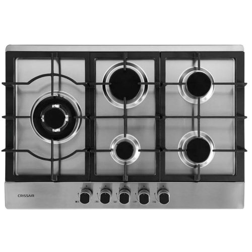 COOKTOP CRISSAIR A GÁS 5 QUEIMADORES EM AÇO INOX 75x51CM BIVOLT CCB06G5