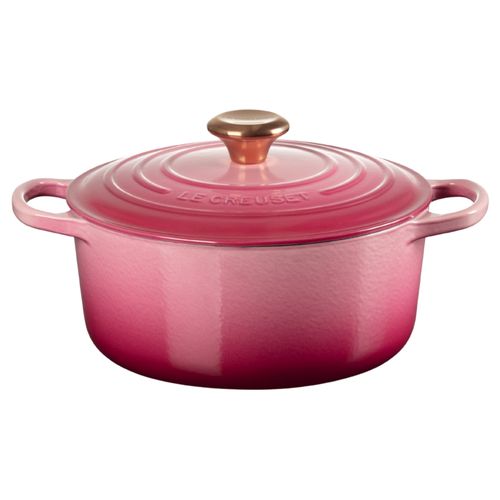 PANELA LE CREUSET REDONDA SIGNATURE 24CM EM FERRO ESMALTADO ROSA BERRY 21177244394445