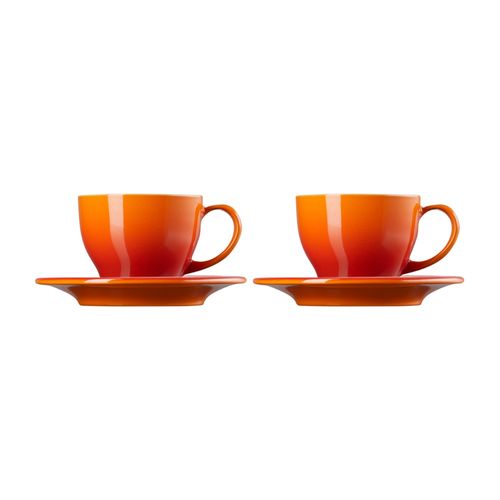 KIT LE CREUSET 4 XÍCARAS COM PIRES 200ML, PORTA MANTIMENTOS 3,3L, MINI COCOTTE 250ML E BOWL 24CM LARANJA