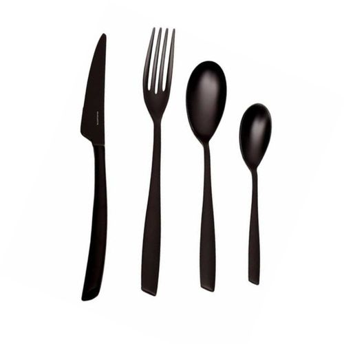 FAQUEIRO BUGATTI 24 PEÇAS RIVIEIRA EM AÇO INOX PRETO FOSCO IBD-FAQ24