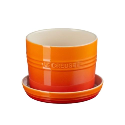 VASO PARA ERVAS LE CREUSET 14CM COM BANDEIJA EM CERÂMICA