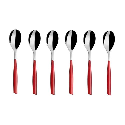 CONJUNTO BUGATTI 6 COLHERES MOKA CAFE GLAMOUR VERMELHO GL3U-02108