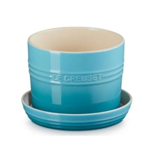 VASO PARA ERVAS LE CREUSET 14CM COM BANDEIJA EM CERÂMICA