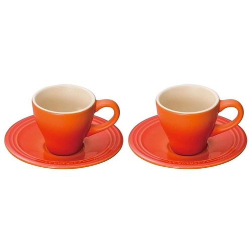 JOGO LE CREUSET DE 2 XÍCARAS 70ML COM PIRES EM CERÂMICA