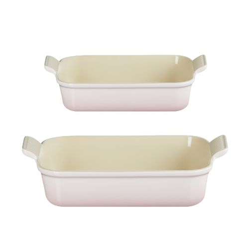 KIT LE CREUSET 2 TRAVESSAS RETANGULARES HERITAGE EM CERÂMICA 26 E 32CM
