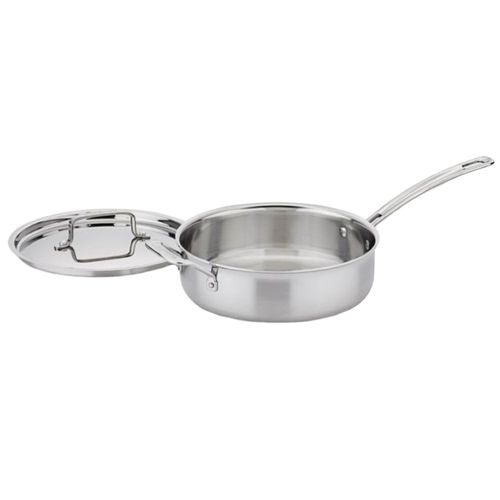 PANELA CUISINART PARA REFOGAR MULTICLAD PRO TRIPLE PLY EM AÇO INOX 3,7 LITROS COM TAMPA MCP33-24HN