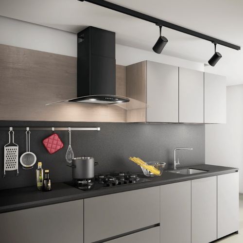 COIFA FRANKE CLASSIC DE PAREDE EM AÇO INOXIDÁVEL PRETO 90CM 127V 18805