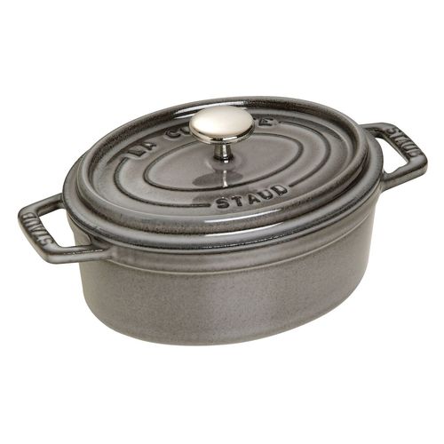 CAÇAROLA STAUB OVAL EM FERRO FUNDIDO CINZA GRAFITE 17CM 405094810