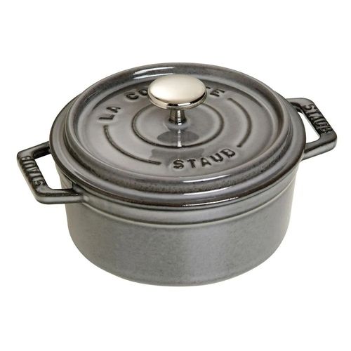 CAÇAROLA STAUB REDONDA EM FERRO FUNDIDO CINZA GRAFITE 14CM 405094750