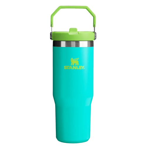 GARRAFA STANLEY TÉRMICA TUMBLER FLIP STRAW 887ML VERDE TROPICAL TEAL 08596-00