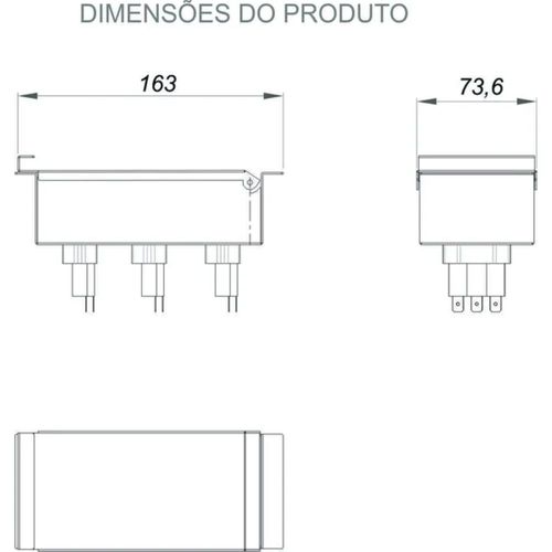 PORTA TOMADAS XTEEL 75MM ALFA C/ 2 (10A) PRETAS E 1 (20A) PRETA PTO0075BLK210AB120AB