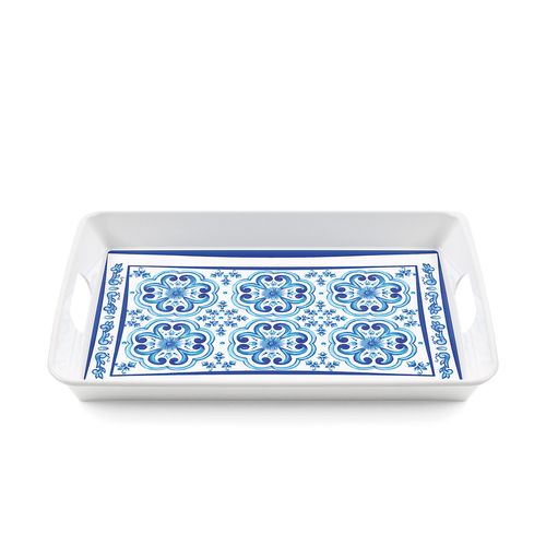BANDEJA DE SERVIR GUZZINI COM ALÇA EM MELAMINA AZUL 28195652
