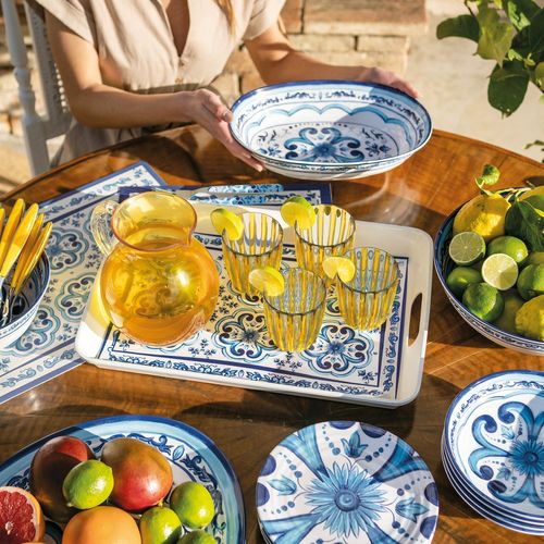 BANDEJA DE SERVIR GUZZINI COM ALÇA EM MELAMINA AZUL 28195652