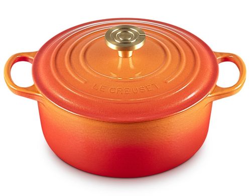 PANELA LE CREUSET REDONDA SIGNATURE FERRO FUNDIDO 20CM FLAMME DORÉE 21177201834479