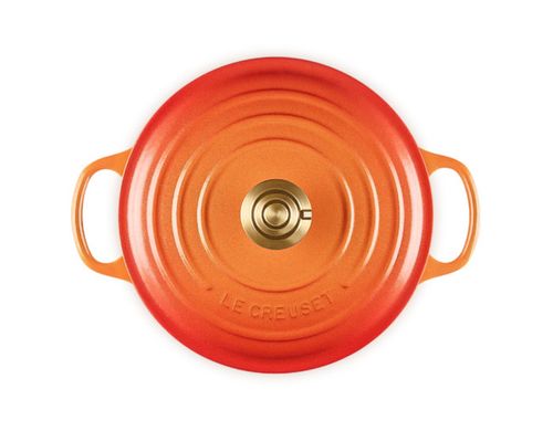 PANELA LE CREUSET REDONDA SIGNATURE FERRO FUNDIDO 26CM FLAMME DORÉE 21177261834479