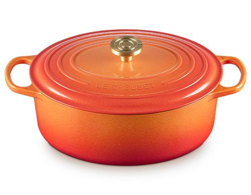 PANELA LE CREUSET SIGNATURE OVAL EM FERRO FUNDIDO FLAMME DORÉE 31CM 21178311834479