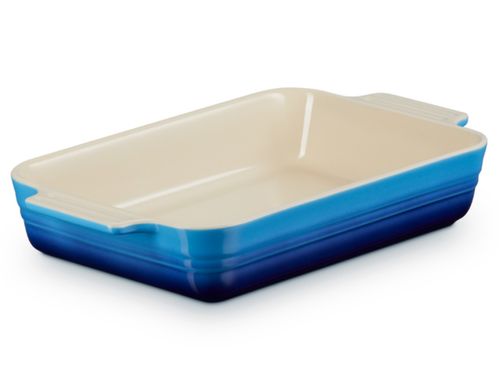 TRAVESSA LE CREUSET RETAGULAR CLÁSSICA EM CERÂMICA 25CM AZURE BLUE 71103262200001
