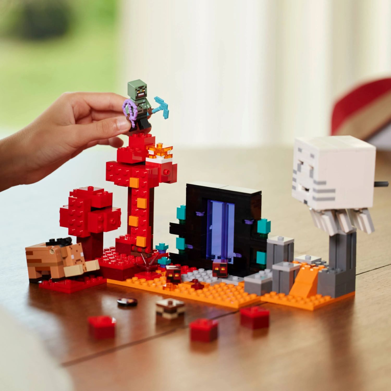 A EMBOSCADA NO PORTAL LEGO MINECRAFT DO NETHER 352 PEÇAS 4111121255
