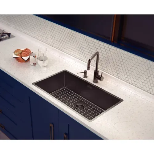 MISTURADOR TRAMONTINA MONOCOMANDO ANGOLARE EM AÇO INOX COM BICA ARTICULADA E REVESTIMENTO PVD BLACK 94520/512