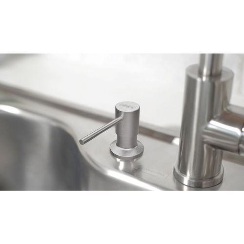 DOSADOR TRAMONTINA DE SABÃO EM AÇO INOX COM RECIPIENTE EM PLÁSTICO 500ML 94517004