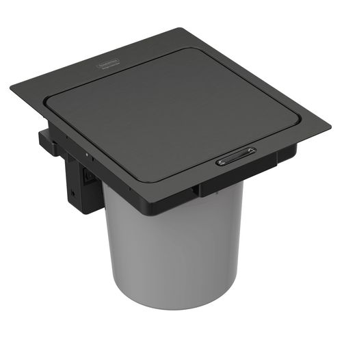 LIXEIRA TRAMONTINA DE EMBUTIR COM SENSOR DESIGN COLLECTION EM AÇO INOX COM BALDE BLACK MATTE 5L 94518/306