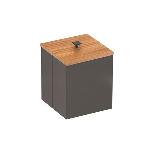 LIXEIRA TRAMONTINA LUZ EM INOX COM TAMPA COM ACABAMENTO ACETINADO BLACK MATTE 4,5L 94540/077