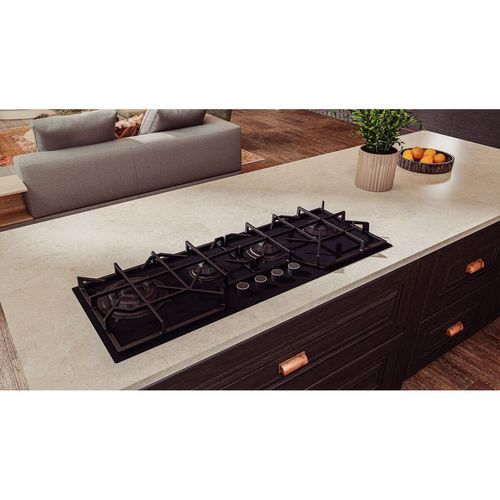 COOKTOP TRAMONTINA A GÁS SLIM GLASS BLACK SERIES 4GG B 100 4 QUEIMADORES 94732/114