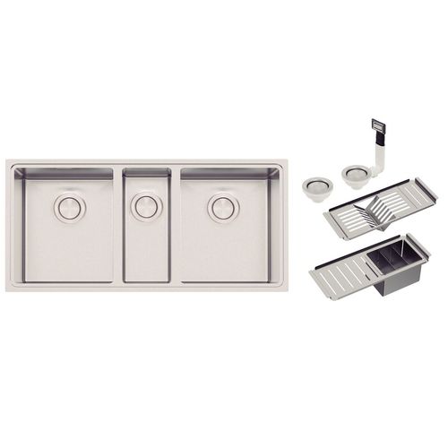 CUBA TRAMONTINA EM INOX QUADRUM 2.5C 34 COM ACESSÓRIOS 94009/163