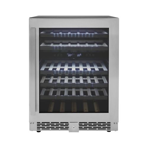 ADEGA TRAMONTINA SENSES COM PORTA EM INOX FREESTANDING 45G DUAL ZONE TSMART 220V 94896/002