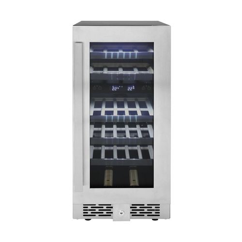 ADEGA TRAMONTINA DUAL ZONE TSMART 27 GARRAFAS 220V INOX 94896/001