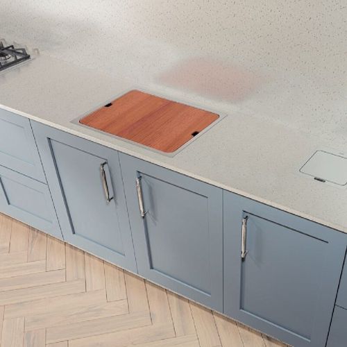 CUBA TRAMONTINA DE SOBREPOR WORKSTATION QUADRUM DEEP 50CM EM INOX COM ACESSÓRIOS 93913/113