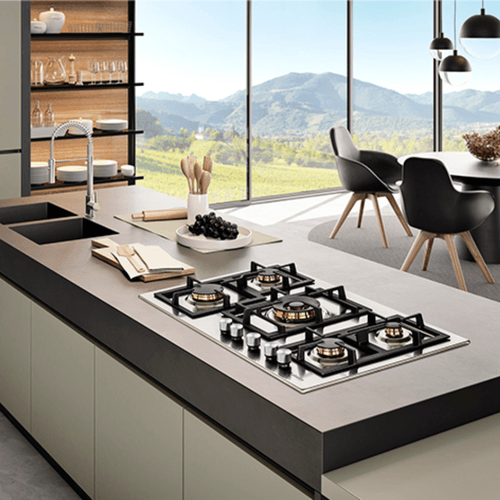 COOKTOP ELANTO INOX 90CM 5Q  GÁS DUAL FLAME  5KW CENTRAL 220V LNTP95GDC5BX