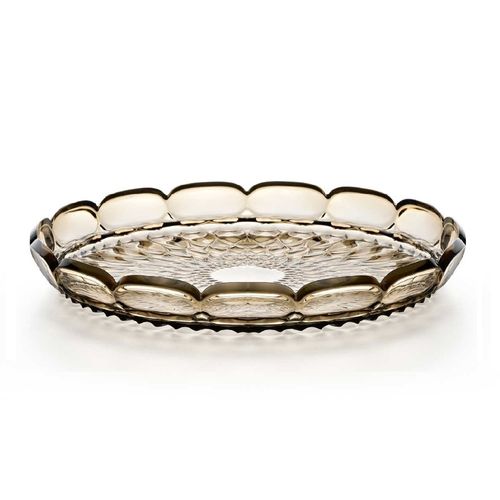 BANDEJA DE SERVIR GUZZINI SMALL EM ACRÍLICO VANITY TERRA 30CM SMOKE 128601STE282