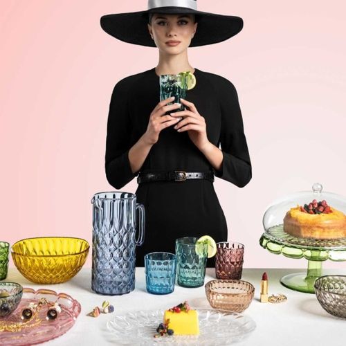 BANDEJA DE SERVIR GUZZINI SMALL EM ACRÍLICO VANITY TERRA 30CM SMOKE 128601STE282