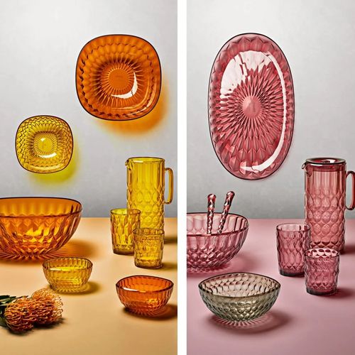 BANDEJA DE SERVIR GUZZINI OVAL SMALL EM ACRÍLICO VANITY TERRA 32CM SAFFRON YELLOW 131301STE281