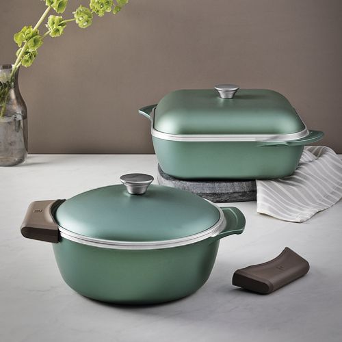 CONJUNTO 4 PEÇAS TRAMONTINA LYON PEGADOR E PANELA EM ALUMINIO FORJADO ANTIADERENTE VERDE ESMERALDA 20999/254