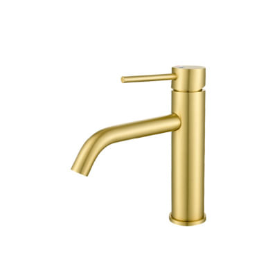 MISTURADOR DROP BICA BAIXA PARA LAVATORIO EM AÇO INOX DOURADO ESCOVADO DP6201