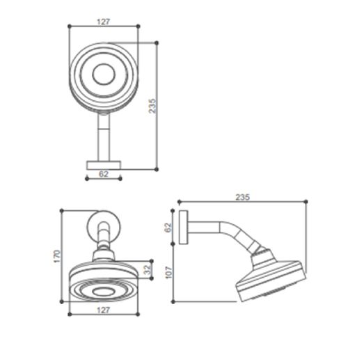 CHUVEIRO REDONDO DROP COM BRAÇO DE PAREDE 12CM EM AÇO INOX ESCOVADO DP8720P