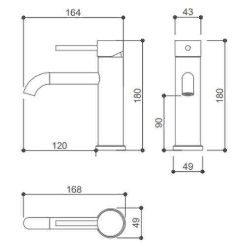 MISTURADOR DROP MONOCOMANDO BICA BAIXA PARA LAVATORIO EM AÇO INOX CROMADO DP4201