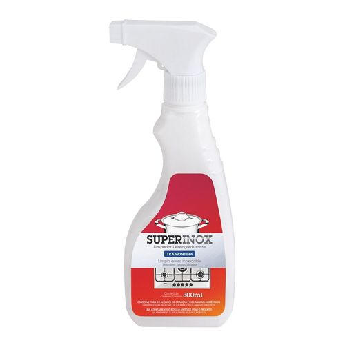 SPRAY DESENGORDURANTE TRAMONTINA PARA POLIMENTO E REMOÇÃO DE MANCHAS EM AÇO INOX 300ML 94537/003