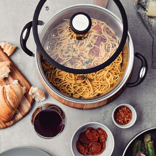 CONJUNTO 4 PEÇAS TRAMONTINA SOLAR 3 PANELAS 1 FRIGIDEIRA EM AÇO INOX ALÇA DE SILICONE 65120/030