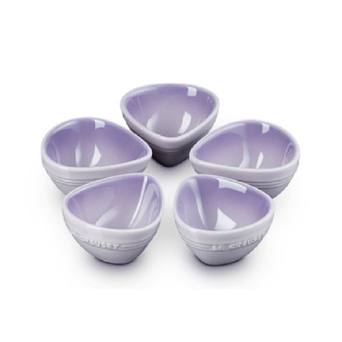 CONJUNTO LE CREUSET 5 MINI PRATOS PÉTALAS PARA MOLHO 100ML EM CERÂMICA BLUE BELL PURPLE 69052095110017