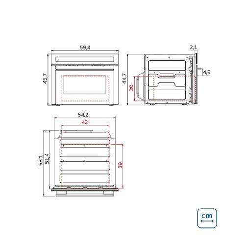 FORNO MICRO-ONDAS TRAMONTINA EPIC SMART 60CM EM AÇO INOX 35L GLASS BLACK 220V 94872/221